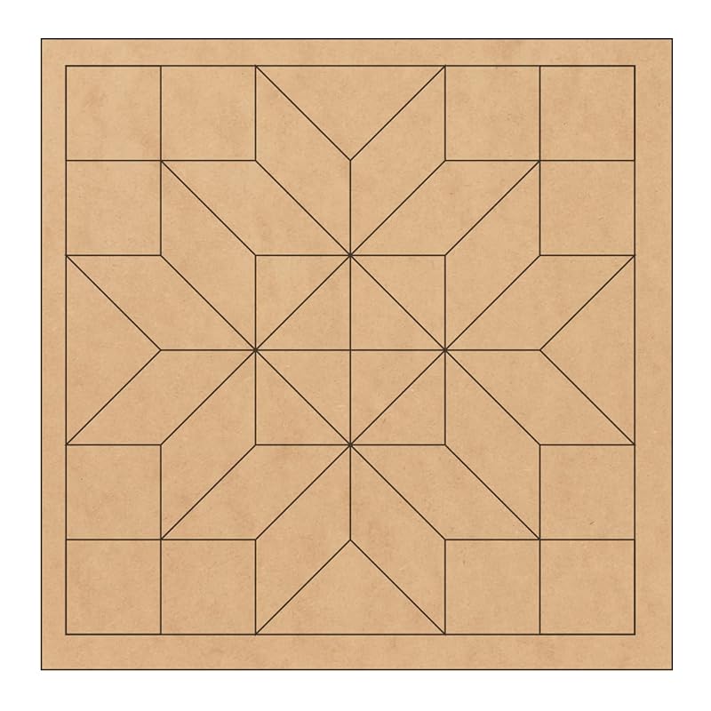 Diamond Flower Barn Quilt Wood Pattern Kit, Blanket Block DIY Wall Art, Unfinished Paintable Patchwork Square (18 inches) AVTRBoutique