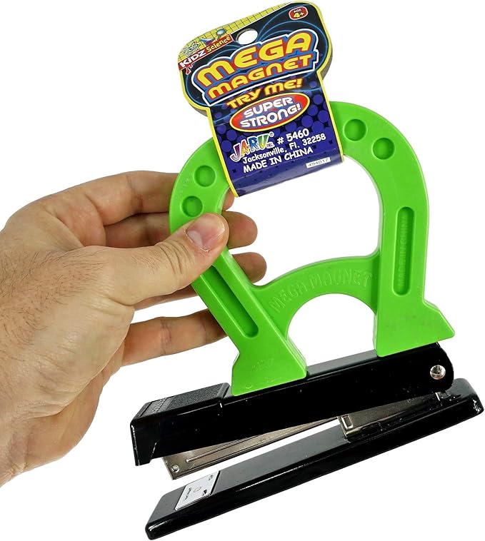 JA-RU Kidz Science Mega Magnet Toys (6 Magnets Assorted Color). Large Strong Horseshoe Magnet Physics Toys for Kids, Boys & Girls. Science Kit Classroom Learning & Stem Toys. 5460-6p