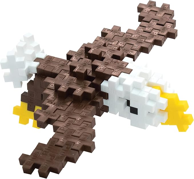 PLUS PLUS 3D Animal Figurine Building Block Set, 70 Mini Interlocking Puzzle Pieces, Fun STEM Toys for Kids - Eagle Mini Maker Tube