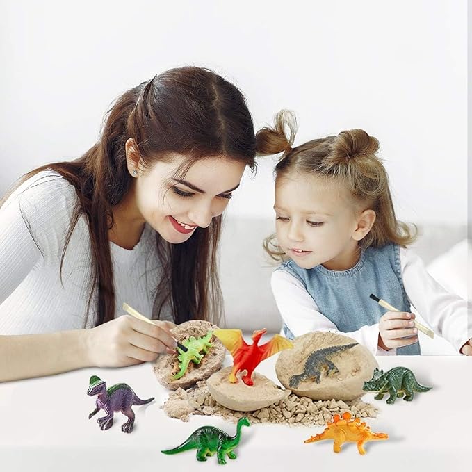 12 Unique Dinosaur Eggs, Dinosaur Eggs Excavation/Eggs with Toys for Kids 3-5 5-7 8-12, Dinosaur Fossil Eggs - Archaeology STEM Crafts Birthday for Boys & Girls