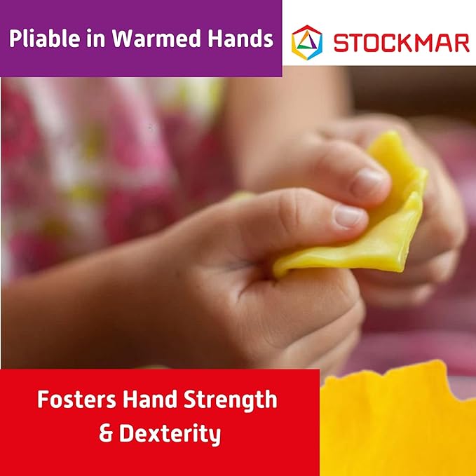 Stockmar Modelling Beeswax - 12 Beeswax Sheets of Assorted Colors - for Kids, Artists Looking for Waldorf Art Supplies, Non Toxic Beeswax, Non Drying Beeswax Modeling Wax for Homeschoolers