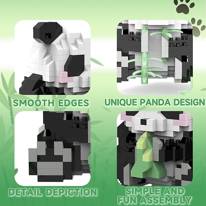 Mini Panda Building Blocks, 2 in 1, Party Favors- Micro Blocks Panda Toy for Kids 12 13 14 15 16+, Mini Blocks Building Sets for Adults, Easter/Birthday for Teens(606 PCS)