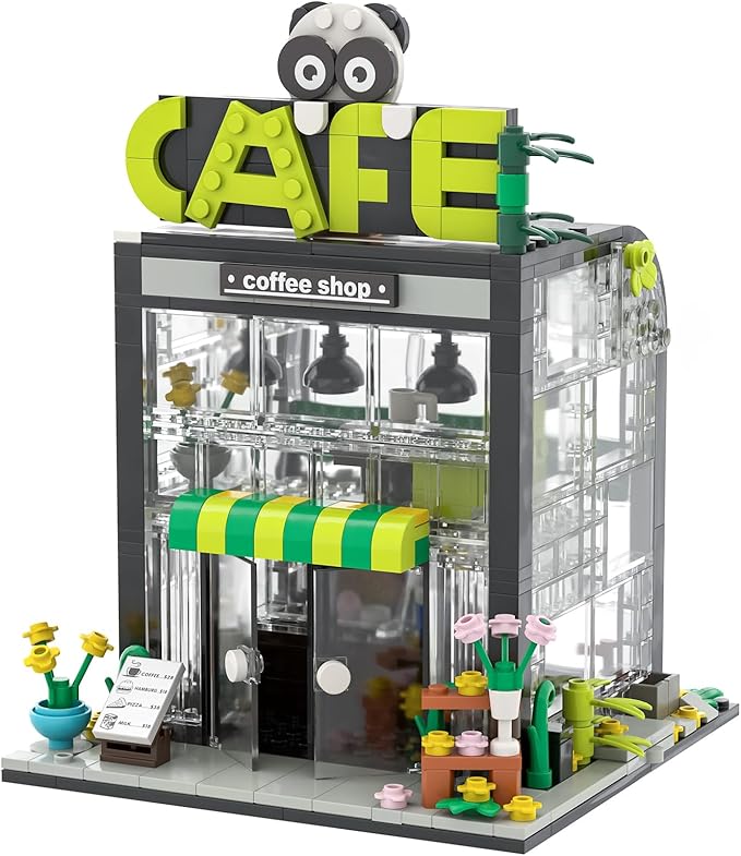 532pcs City Street Coffee Shop Building Blocks - Friend House Building Set, STEM Creative House Model, Great Present for Kids Boys Girls Ages 6+