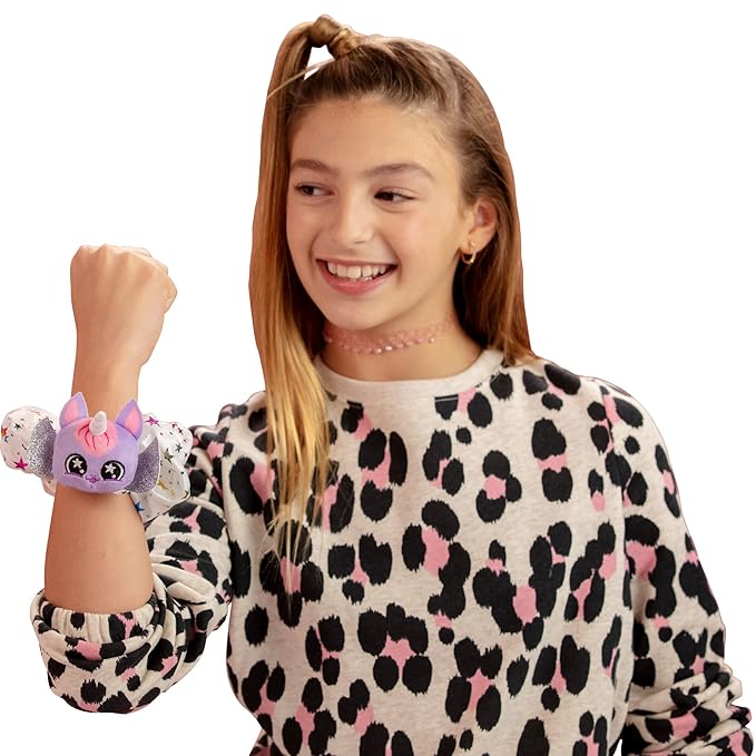 ScrunchMiez Giantz, these cute "oversized" scrunchies magically transform from hair accessory to lovable plush collectible friend and backpack clip! - Unicorn
