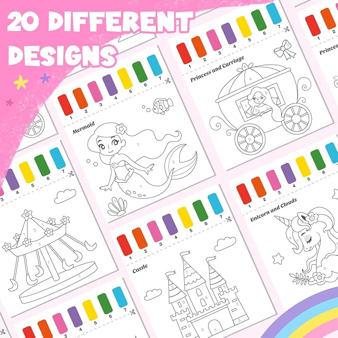 ZMLM Paint with Water Books for Kids - Easter Basket Stuffers Mess Free Coloring Activity for Toddlers - Arts & Crafts Gifts Toys for Valentines Birthday Christmas Boy Girls Ages 4 5 6 7 8(Princess)
