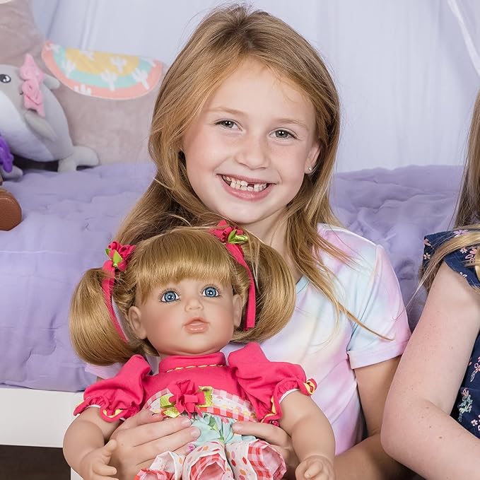 Adora Toddler Time Babies, 20" Premium Doll with Hand Painted Eyelashes and Face, Fresh Baby Powder Scent and Removable Clothing, Birthday Gift for Ages 6+ - Polka Dot Picnic