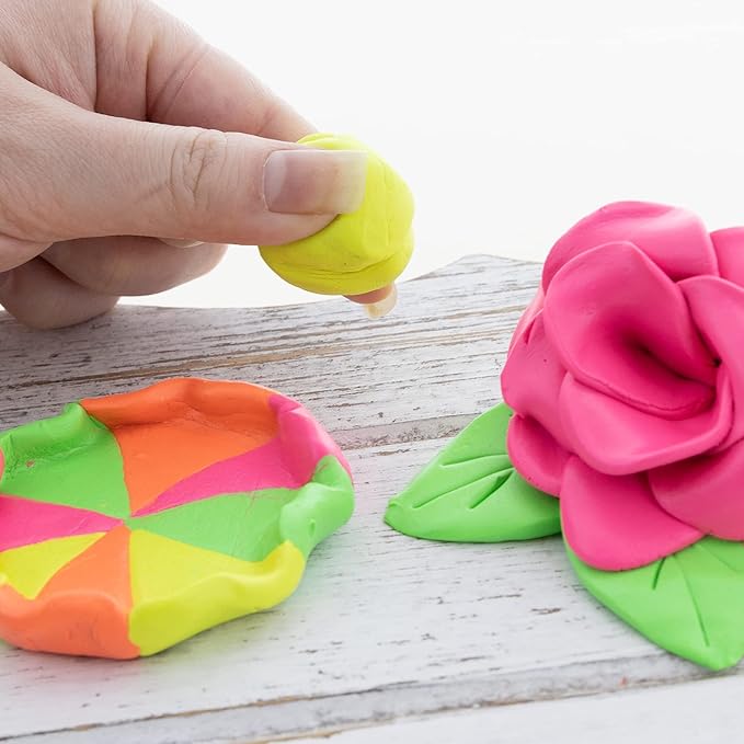 BAZIC Modeling Clay Neon Color 1 LB, Modeling Dough Non Toxic Gift for Artist Kids, Bulk for Classroom, 24-Pack