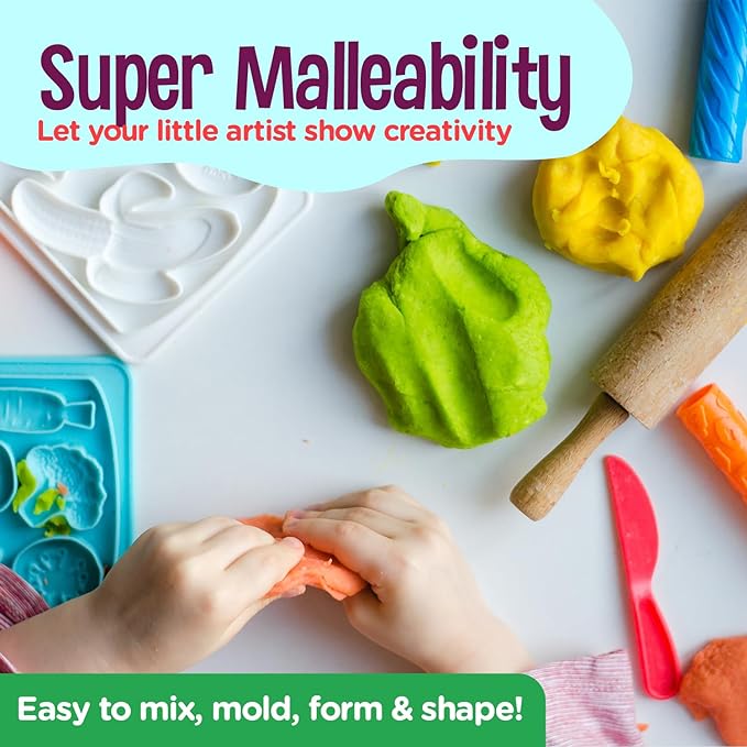 Hygloss Play Modeling Dough - 12lb. Dough Unscented - Safe & Non-Toxic for Kids Arts & Crafts - Party Favors - Classroom Supplies, 12 Assorted Colors