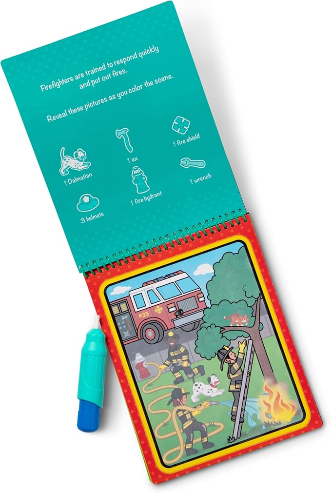 Melissa & Doug On The Go Water Wow! Reusable Water-Reveal Activity Pad- Occupations - Party Favors, Stocking Stuffers, Travel Toys For Toddlers, Mess Free Coloring Books For Kids Ages 3+