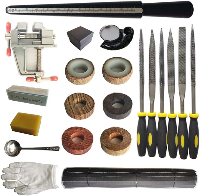 DEUXPER Sandalwood Ring Craft Kit - DIY Make Your Own Jewelry Ring - Craft Project for Adults, Teens, Kids, Beginners - Great Gift (Ring Material 6 Pcs)...