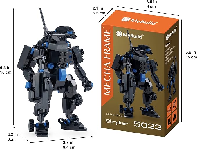 MyBuild Mecha Frame Armed Forces Stryker 5022 - Black Armor Robot Blocks Toy Building Bricks for Children to Adult Mech Fans