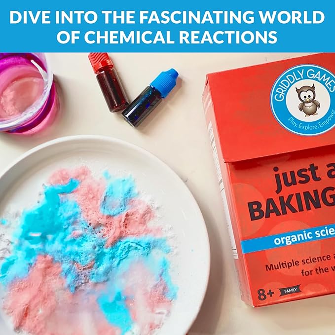 STEM Toys by Griddly Games - Art & Science Kits for Kids Age 8-12 Fun & Educational Science Toys, Engaging Kids Activity Kit, Perfect Science Kit for Hands-on Learning (Just Add Baking Soda)