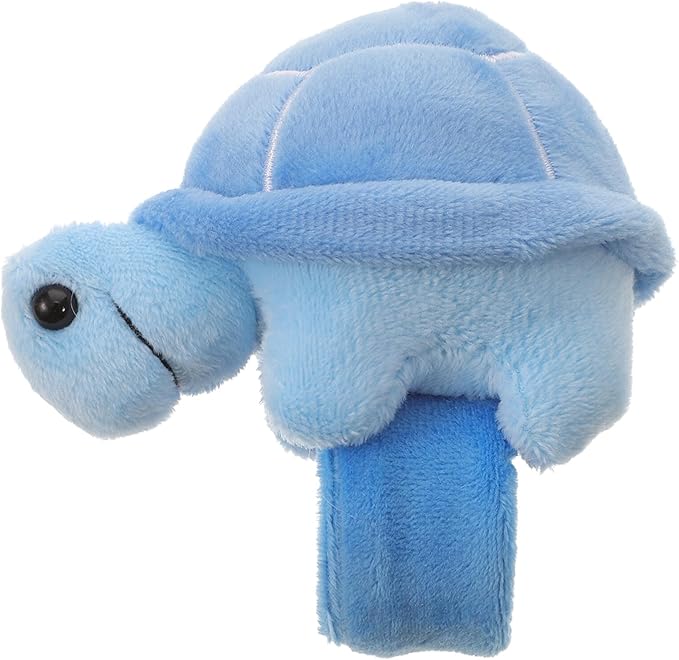 Gadpiparty Animal Slap Bracelets Turtle Snap Bands Stuffed Animals Huggers Plush Hug Slap Wristband Animal Slap for Kids Party Favors Supplies Sky-Blue