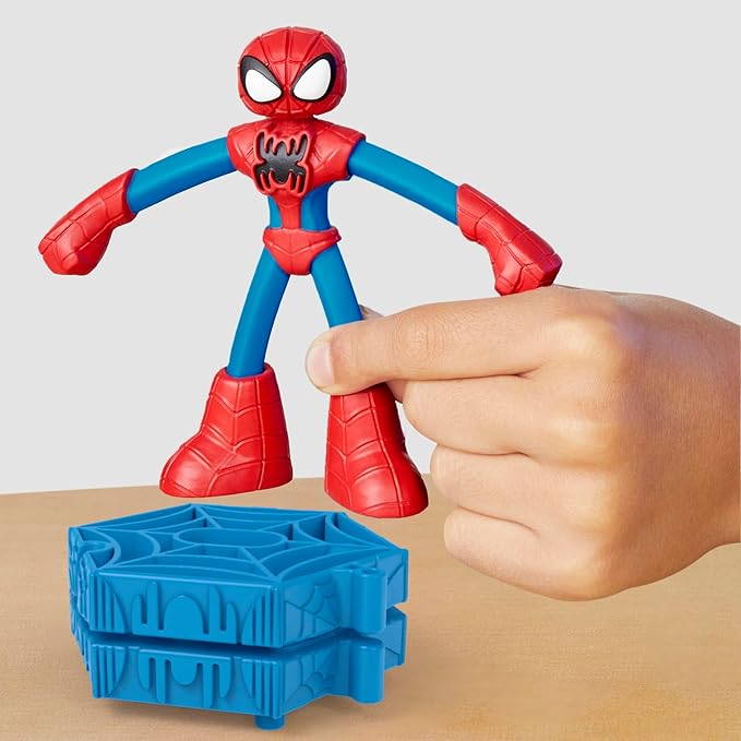 Play-Doh Marvel Spider-Man Launch & Slice Battle Playset with 2 Bendy Action Figures and 7 Accessories, Imagination Toys for Boys & Girls 4 Years & Up