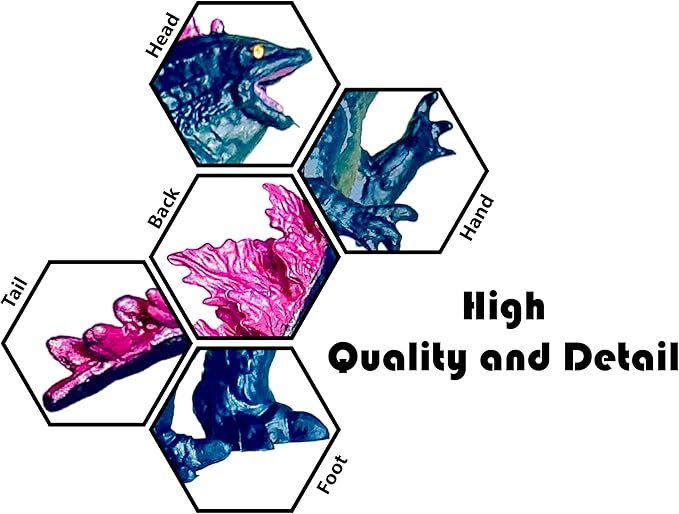 TwCare Set of 12 Godzilla x Kong: The New Empire, Dinosaur Dragon Toys Action Figures, Evolved Basic Exquisite Battle Roar B.E.A.S.T. Glove Shimo Frost Bite Mecha King Ghidorah Cake Toppers Pack