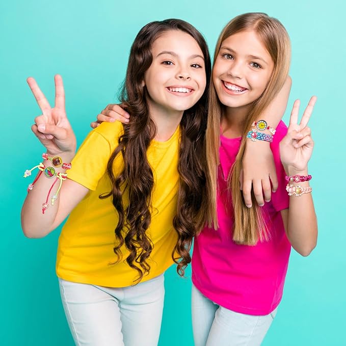 PREPOP Arts and Crafts Toys - Friendship Bracelet Making Kit for Girls, DIY Birthday Gifts for Kids Ages 7 8 9 10 11 12 Year Old, Travel Activity and Party Supply for Bracelets String Maker