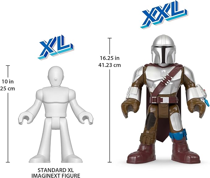 Fisher-Price Imaginext Star Wars Toy The Mandalorian XXL Figure, 16+ Inch Tall Poseable Character with Launcher for Kids Ages 3+ Years