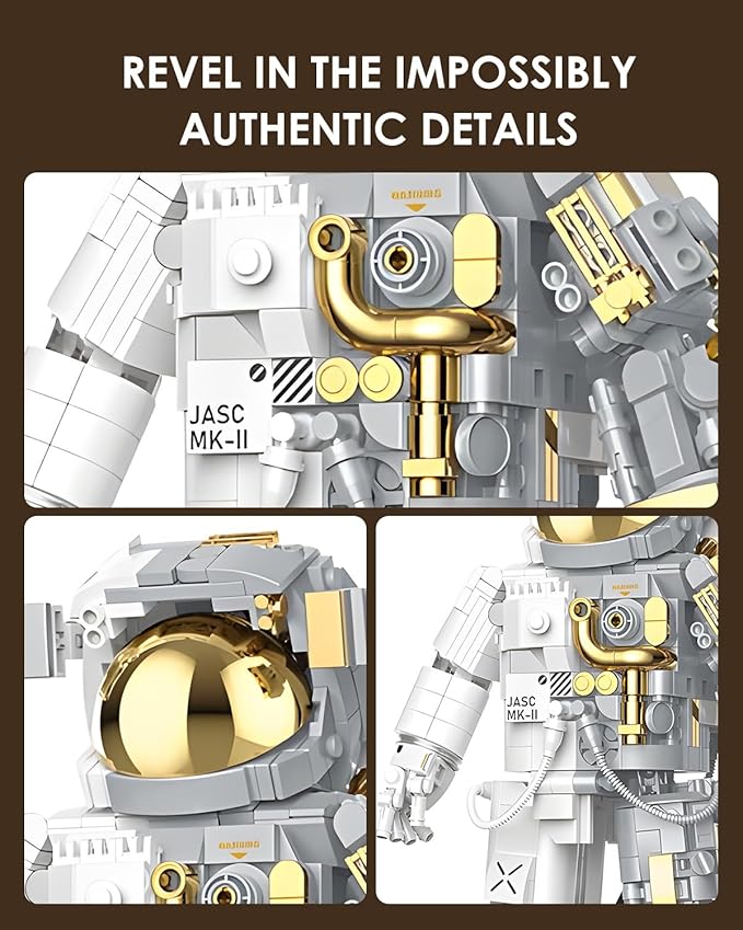 Kimiangel Astronaut Building Block Sets, Building Sets for Adults, Space Astronaut Building Block Set, 966 Pcs Astronaut Building Set for Adults