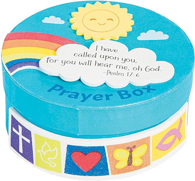 Fun Express Prayer Box Craft Kit - Makes 12 - Religious Crafts for Kids, Sunday School Activities