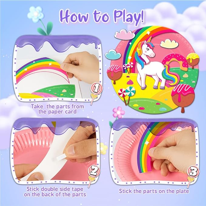 V-Opitos Arts and Crafts Kits for Kids, 12 Pack Paper Plate Crafts for Toddlers Age of 2, 3, 4, 5 Years Old, Fun Preschool Classroom Activity Project for Boys & Girls