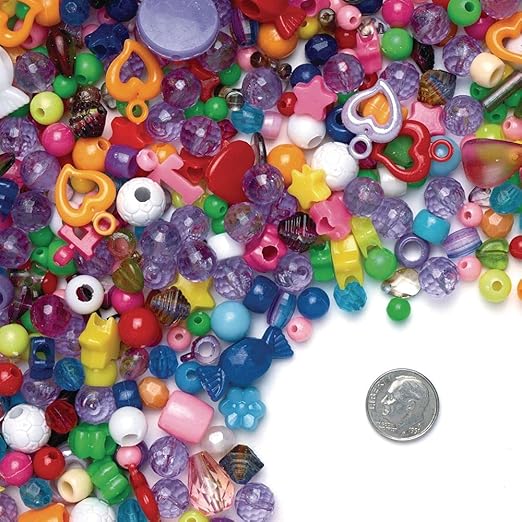 Colorations - BDBKT Value Assorted Bead Bucket for Kids, 3500 Beads, Bulk, Jewelry, Storage, Accent Beads, Arts & Crafts, Slime, Stringing, Teachers, Motor Skills