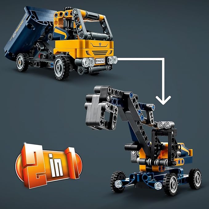 LEGO Technic Dump Car 42147 Toy Blocks, Present, Vehicles, City Making, Boys, Ages 7 and Up