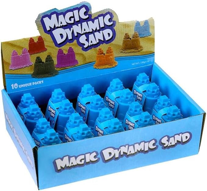 Dynamic Play Sand Art [10 Pack] Arts and Crafts for Kids | Multi Color Combo Kit Play Sand with Castle Molds Containers | Stress Relief Toys for Kids and Adults | Party Favors