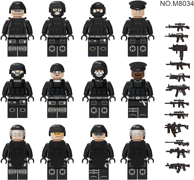 Toysvill SWAT Military Police Building Block Set for Kids | SUV + Soldiers Minifigures (22 PCS) with Weapons and Accessories Gift