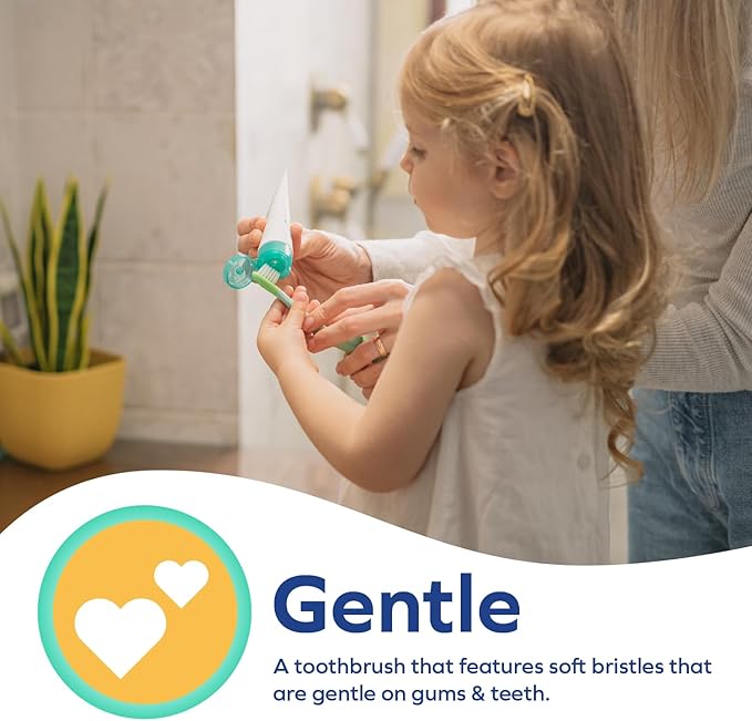 Dr. Talbot's Toddler Training Toothbrush and Natural Kids Toothpaste with Citroganix - 1.6 oz - Fluoride-Free Toothpaste and Toddler Toothbrush - 6+ Months - Dinosaur