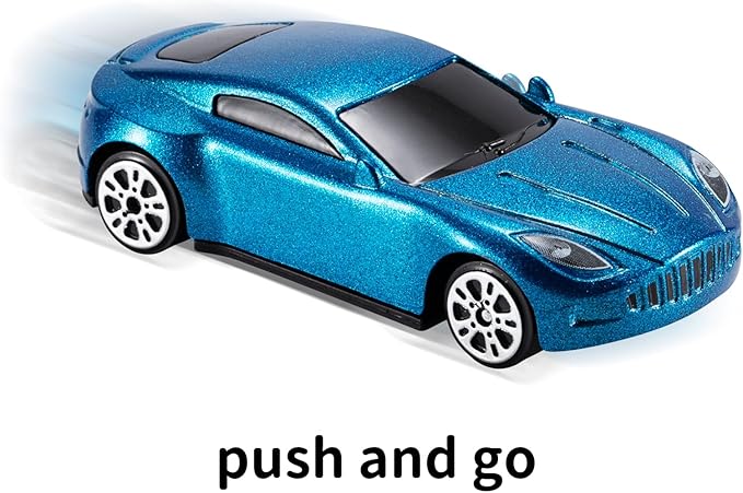 TEMI Diecast Racing Cars Toy Set w/Activity Play Mat, Truck Carrier, Alloy Metal Race Model Car & Assorted Vehicle Play Set for Kids, Boys & Girls