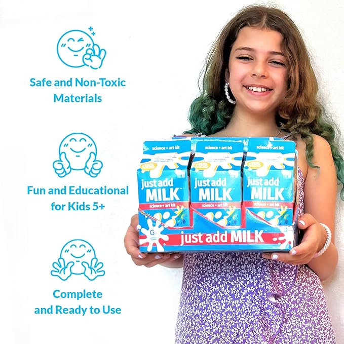 STEM Toys by Griddly Games - Art & Science Kits for Kids Age 8-12 Fun & Educational Science Toys, Engaging Kids Activity Kit, Perfect Science Kit for Hands-on Learning (Just Add Milk)