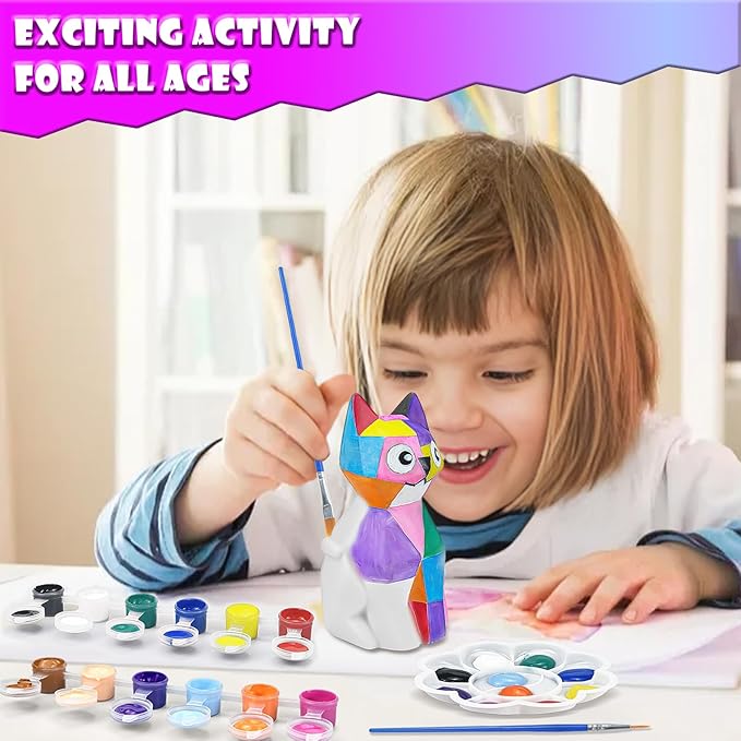 LTZFGZ DIY Cat Lamp Kit, Arts and Crafts for Kids Ages 4-6, Crafts Kit for Girls Ages 3-12, Painting kit for Kids 4-12, Kids Toys Birthday Gift for 4 5 6 7 8 9 Years Old Boys Girls