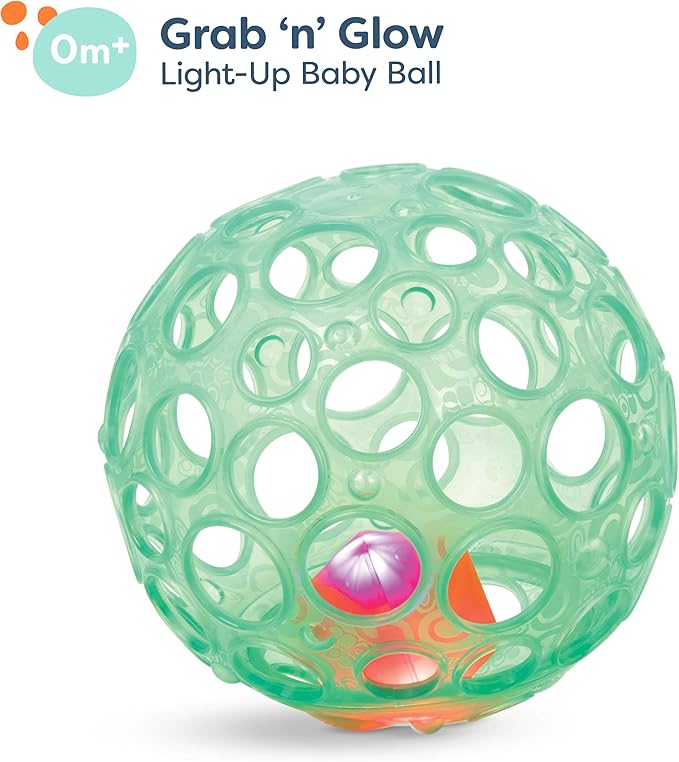 B. toys- B. baby– Sensory LightUp Baby Rattle- Textured Ball with Holes – Glowing Lights & Rattle – Infants, Babies – Grab n’ Glow- 0 Months +
