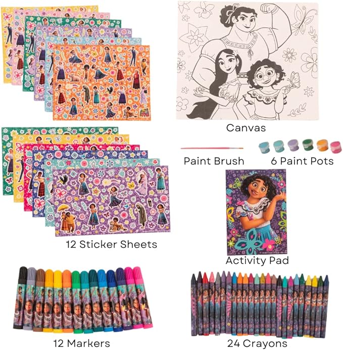 Disney Encanto Creative Coloring Canvas Painting and Activity Set for Kids, 1000+ pcs