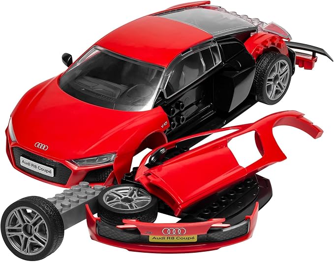 Airfix J6049 Quickbuild Plastic Model Car Kits - Audi R8 Coupe - Easy Assembly Snap Together Model Kit, Classic Car for Adults & Kids to Build, Model Sports Car, Building Toys Set