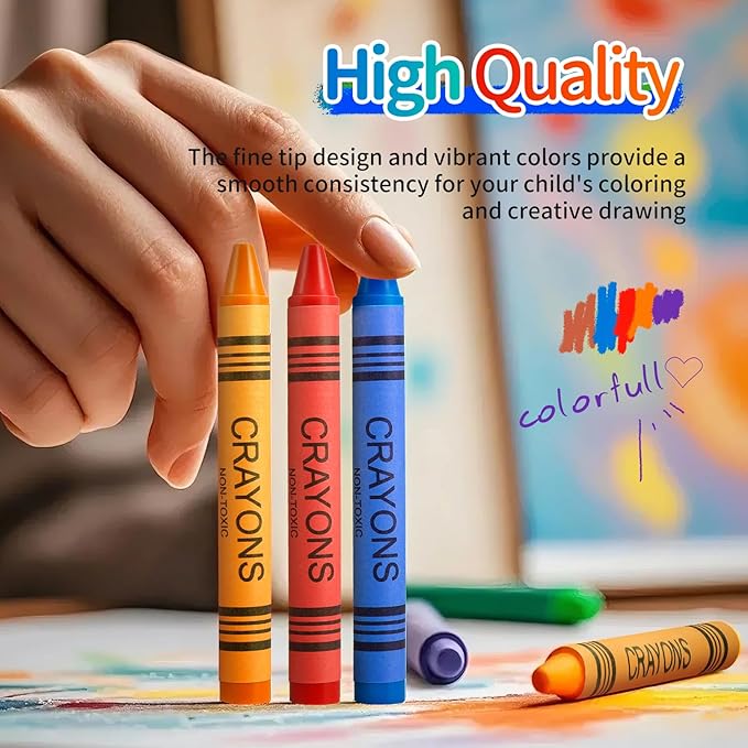 80 Pack Crayons Bulk, 640 Count Crayons, 8 Color Bulk Crayons, Easy to Hold Crayon, Crayons Party favors for Home Birthdays Goody Bags Stocking Stuffers