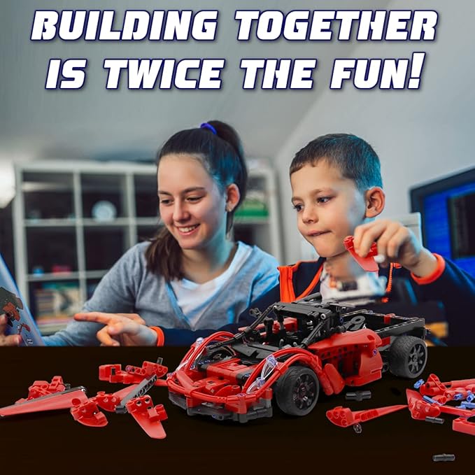 WISEPLAY Stem Projects for Kids Ages 8-12 Year - 380PCS RC Car Kits to Build - STEM Building Toys for Boys Age 8-12 - Model Car Kits to Build for Kids 9-12 - Great Building RC Car Gift for Your Kids