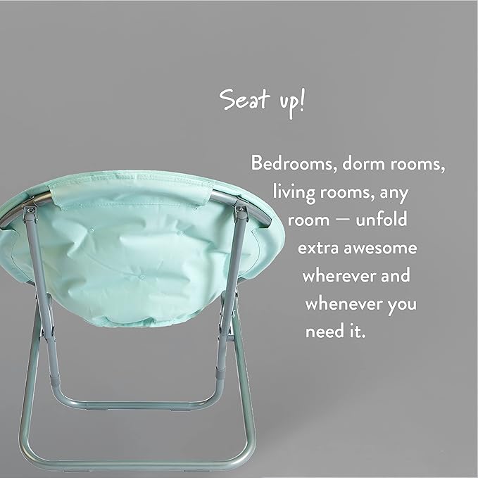 Urban Lifestyle Micromink Saucer Chair, Light Blue Mint