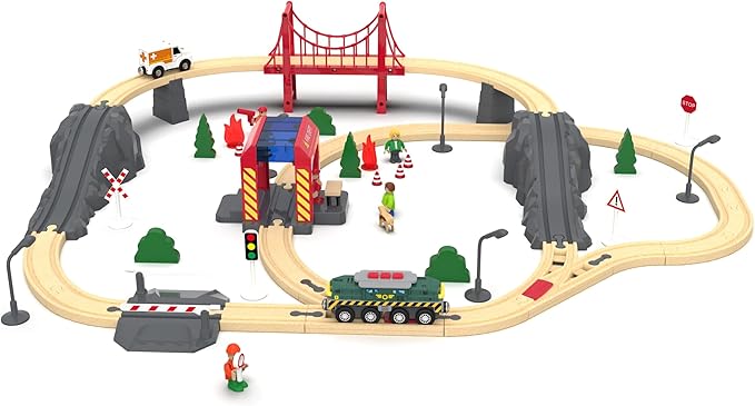 Train Toys for Wooden Train Tracks, Green Tank Battery Operated Locomotive with Magnetic Trains, Motorized Train Compatible with Thomas & Friends, Brio, Chuggington, Electric Train Sets for Kids
