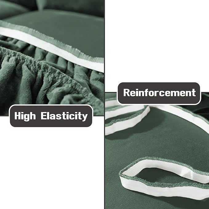 NORTHERN BROTHERS Stretchy Recliner Chair Covers, Velvet Recliner Covers, Lazy Boy Chair Cover (Light Green, 3 Seat)