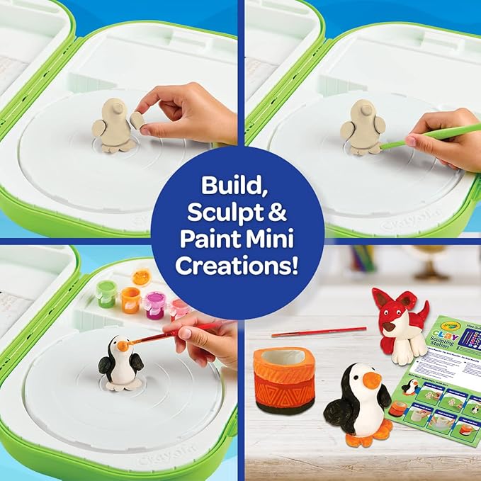 Crayola Clay Sculpting Station, Kids Clay, Sculpting Material, Craft kit, Art Set for Kids, Gift for Boys & Girls, Ages 6+