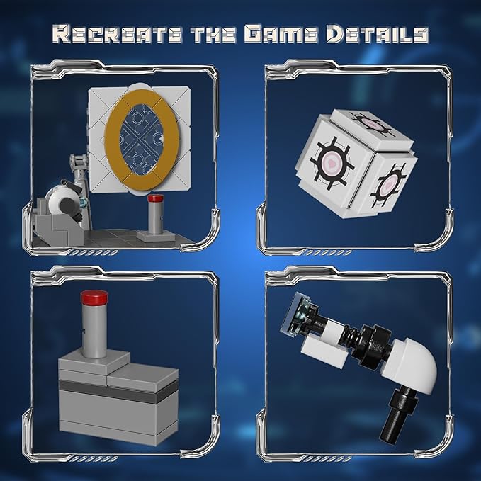 Portal Building Block Set, Awesome Glados Science Action Figure Model Toy, Atlas and P-Body Testing Supervisor Robot Construction Playset Birthday for Kids Fans(705 PCS)