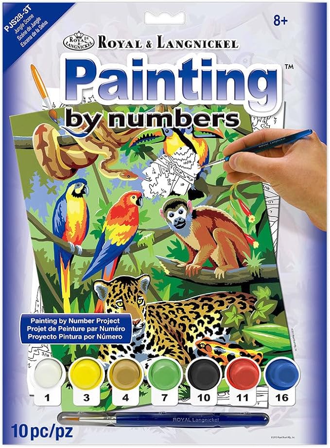 Royal & Langnickel Painting by Numbers Junior Small Art Activity Kit, Jungle Scene