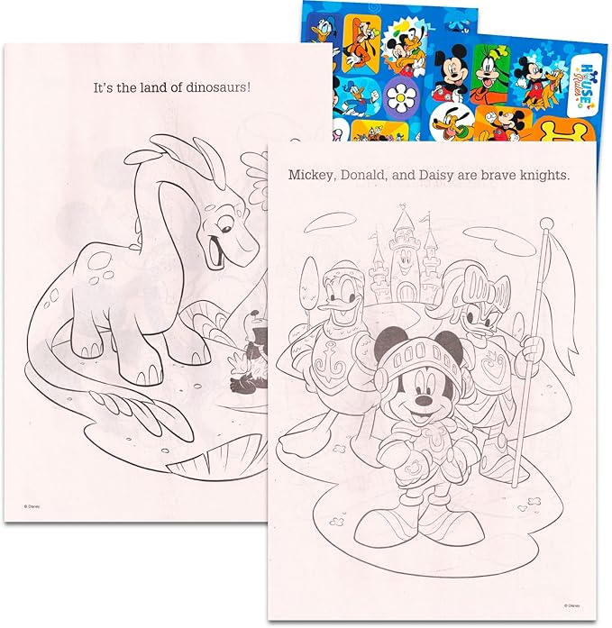 Mickey Mouse Coloring Book with Stickers Set - Mickey Activity Book and Sticker Bundled with 2 Specialty Separately Licensed GWW Reward Stickers