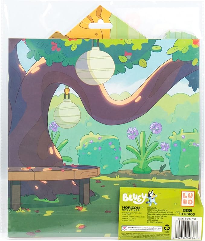 Horizon Group USA Bluey Sticker Playset, 2 Sticker Play Scenes, 35+ Reusable Puffy Bluey Repositionable Stickers for Kids, Perfect for Travel, Screen-Free Fun