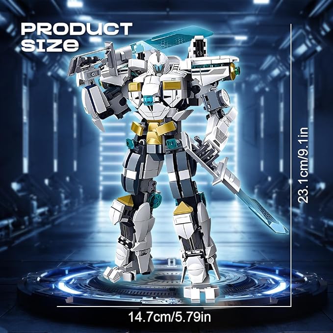 DAHONPA Frozen Warrior Transforming Mech Building Blocks Set (561 PCS), Assembly Mecha Robot Model Kit, Technology City MechWarrior Toy, Christmas Birthday Gifts for Adults and Kids
