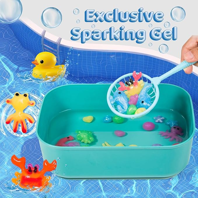 HOWUKE Magic Water Elf Kit, Aqua Fairy Water Gel, 100ml Large Capacity Set with 12 Shape Molds, Kids' Creative DIY Handmade Water Toy, 6 Colors
