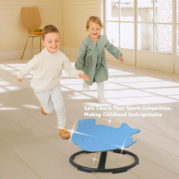 Sensory Spinning Chair for Kids Autism, Kids Swivel Chair Sensory Autism, Sit and Spin for Kids, Therapy Centers Sensory Room Items Blue