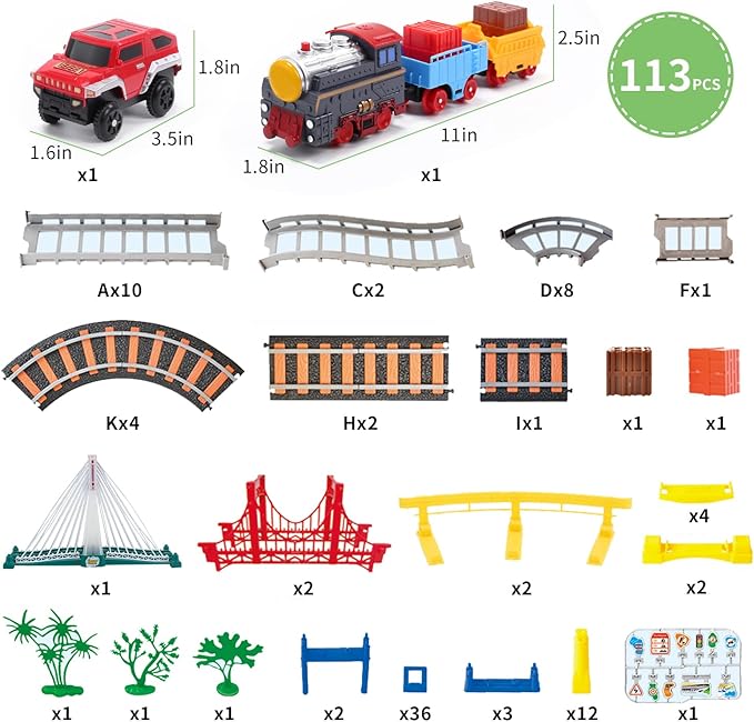 Toddler Train Set Toy, Electric Train Track Playset for 3 4 5 Years Old Kids, Boys and Girls