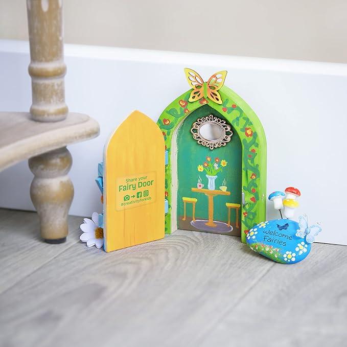 Creativity for Kids Butterfly Fairy Door Kit - Painting Arts and Crafts for Kids, Creative Gifts for Girls and Boys Age 6-7+ Yellow